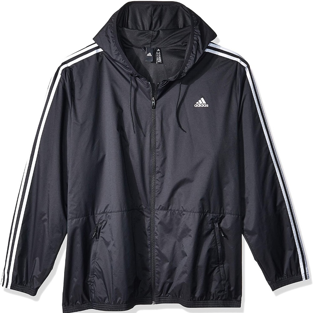 Adidas Unisex Standard Essentials 3-Stripes Wind Running Jacket with Hood